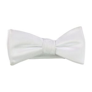 Tags Weekly Mens Solid Pre-tied Bow Tie, White, One Size, DM